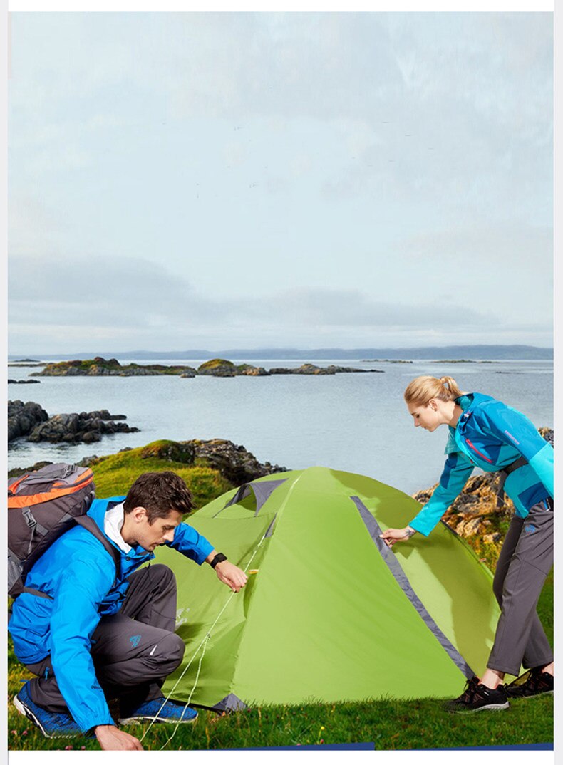 Cheap Goat Tents Hewolf 2 Person Waterproof Camping Tents For Outdoor Recreation Double Layer 4 Seasons Hiking Fishing Beach Tourist Tents   